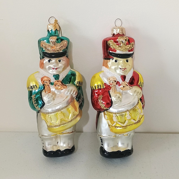 Unbranded Other - Vintage Set Of Polish Poland Blown Glass Christmas Ornaments Drummer Boys
